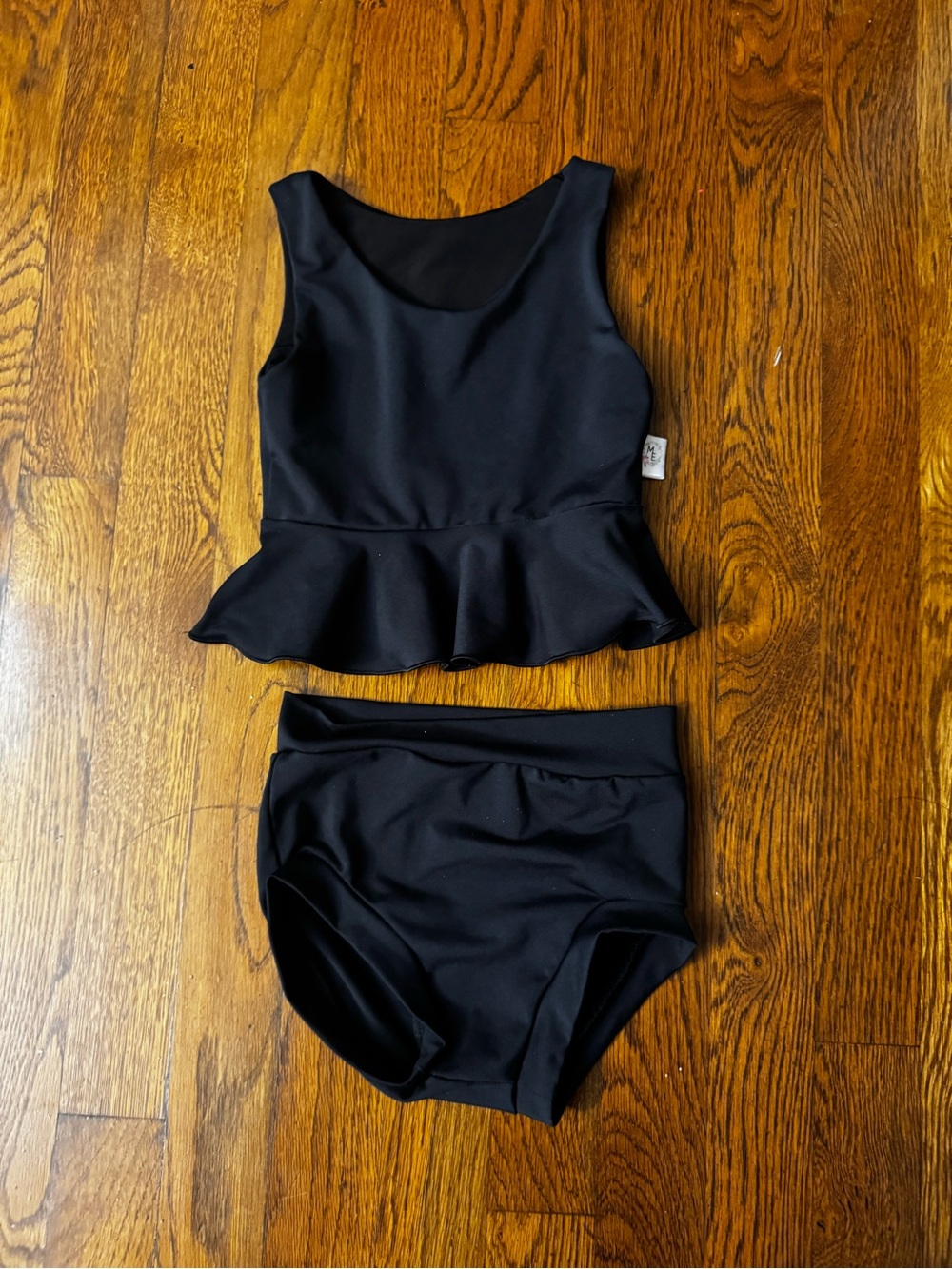 Black Peplum Two-Piece dance Set